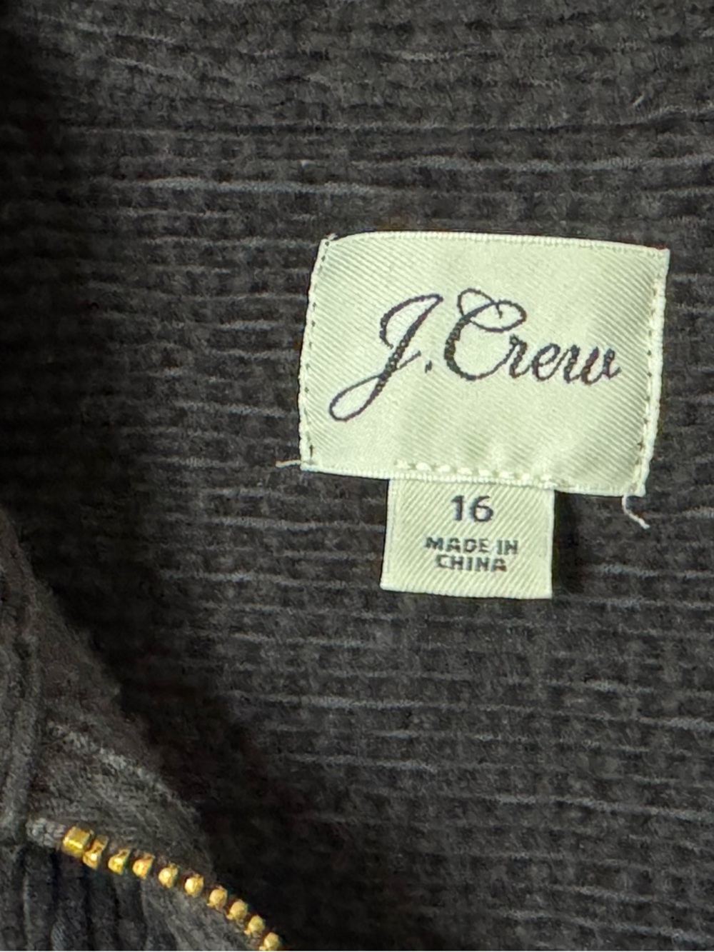 J Crew Zip-front cinched dress in corduroy black size 16 - Picture 3 of 7